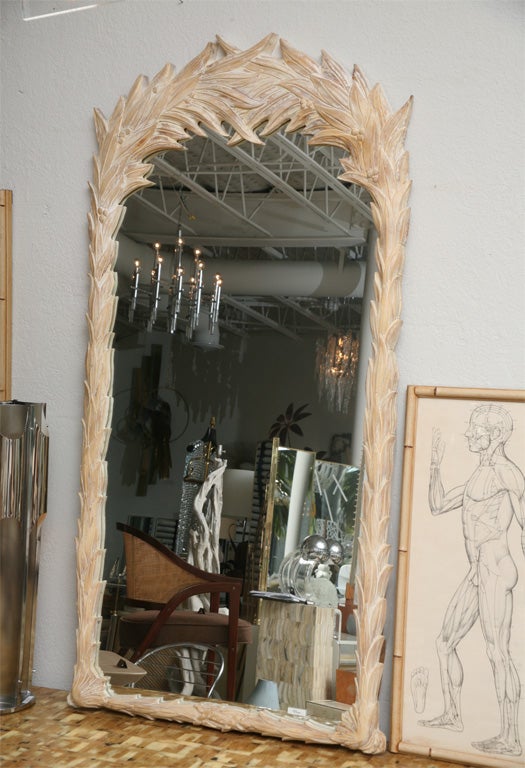 Wonderfully executed faux bois resin mirror in the manner of Serge Roche, circa 1970.