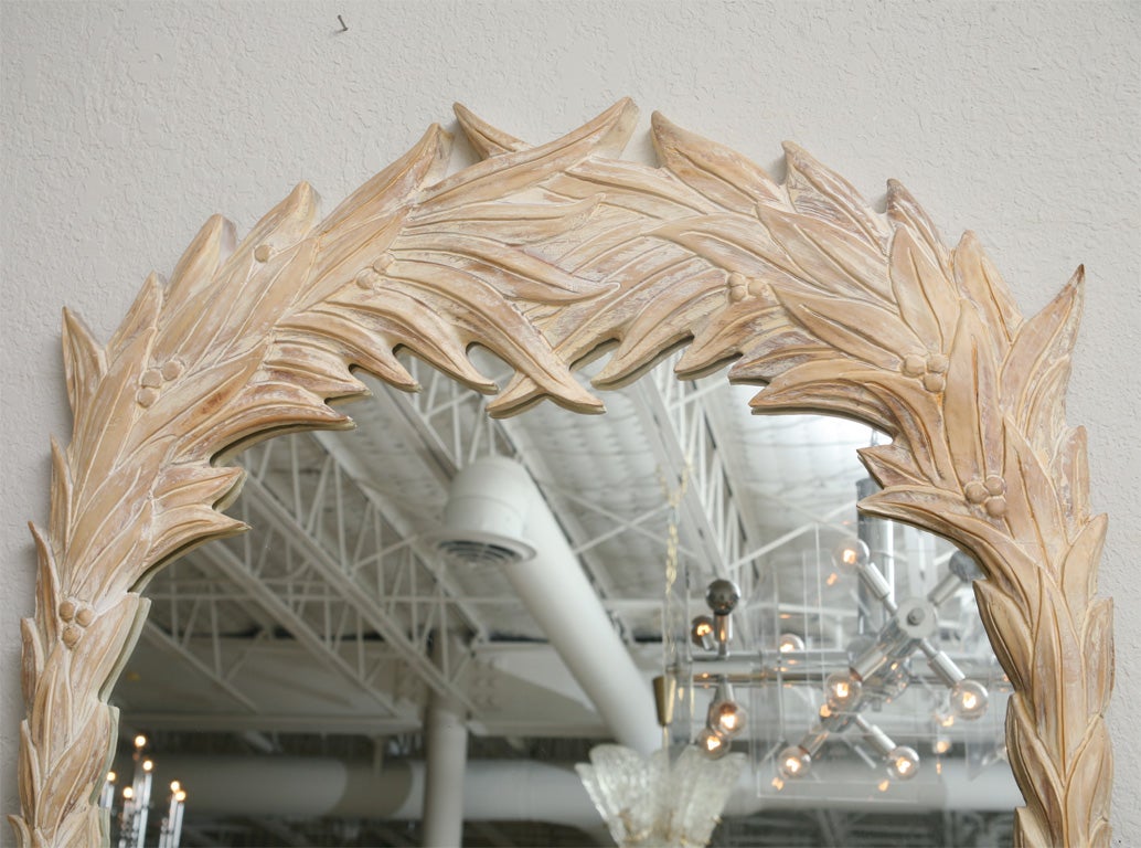 Late 20th Century Tall 70's Palm Frond Mirror