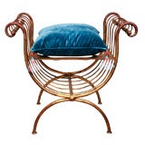 Italian Gilt Bronze Bench Italian Gilt Bronze Bench