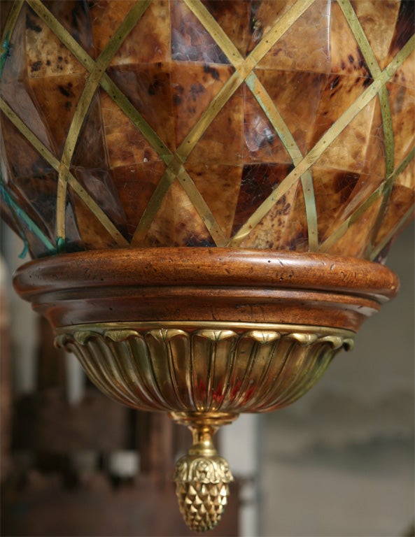 Late 20th Century Large Maitland Smith Pineapple Chandelier