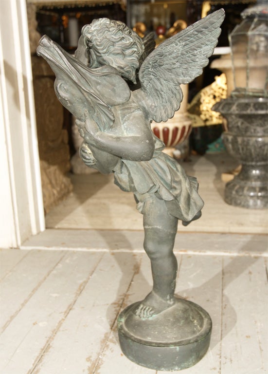 BRONZE FOUNTAIN OF BOY WITH DOLPHIN 1