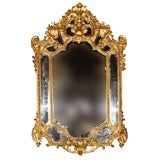 CARVED WOOD GESSO  AND GILT MIRROR ROCCOCO STYLE