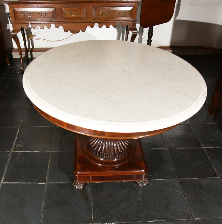 19th Century Dutch Marble-Top Center Hall Table For Sale