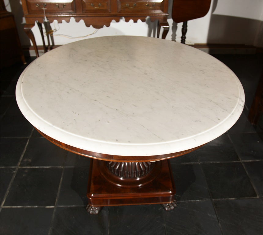 Dutch Marble-Top Center Hall Table For Sale 1
