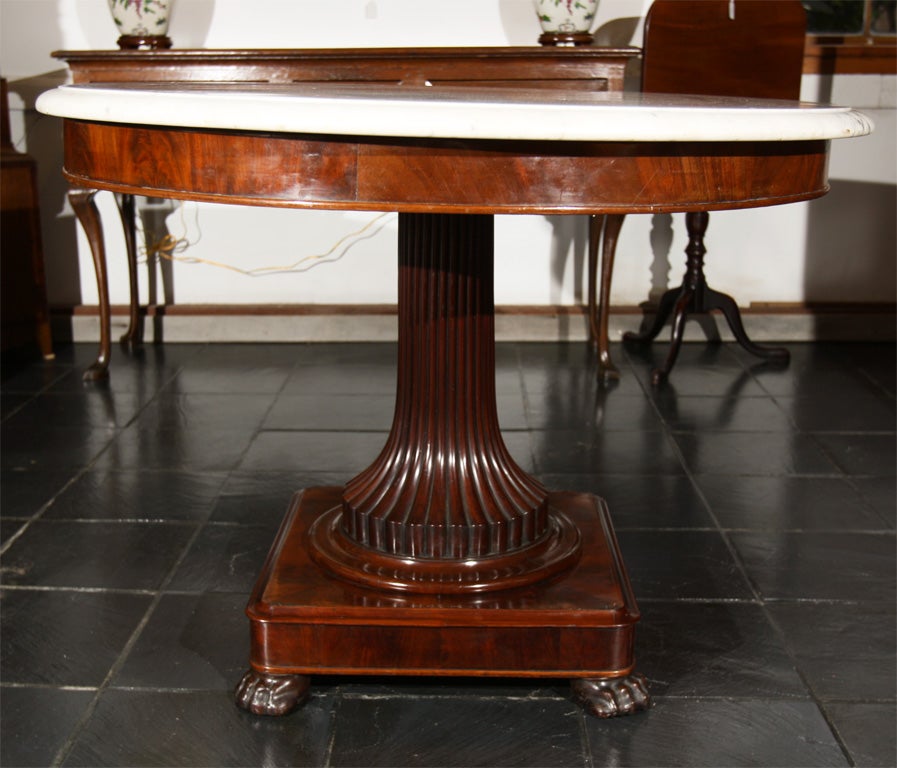 Dutch Marble-Top Center Hall Table For Sale 2
