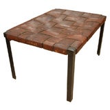 Steel and Leather Strap bench