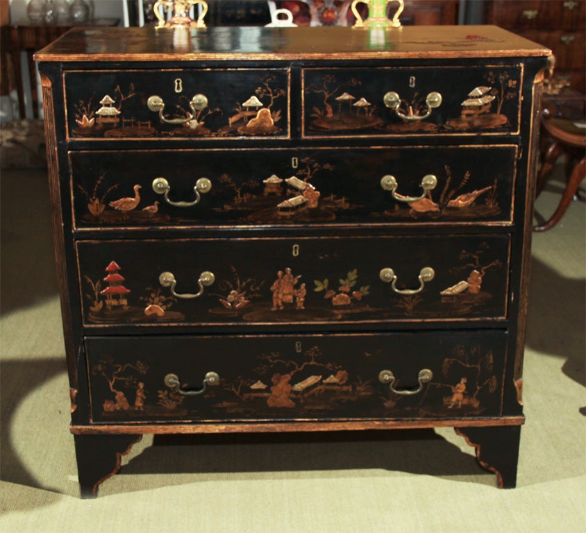 George III Chinoiserie Chest of Drawers