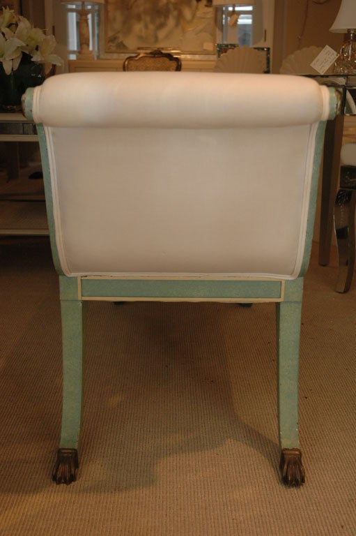 Painted and Upholstered Neoclassical Window Bench 4
