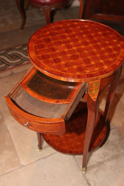 19th Century Louis XV Parquetry One Drawer Stand