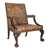 Fine George II Mahogany Needlepoint Gainsboro Arm Chair