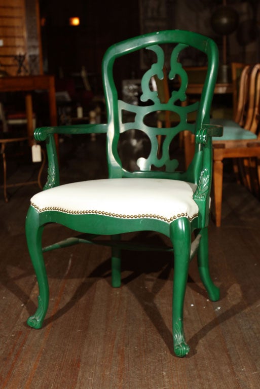 An original Dorothy Draper design. This chair was designed for the Greenbrier Resort.