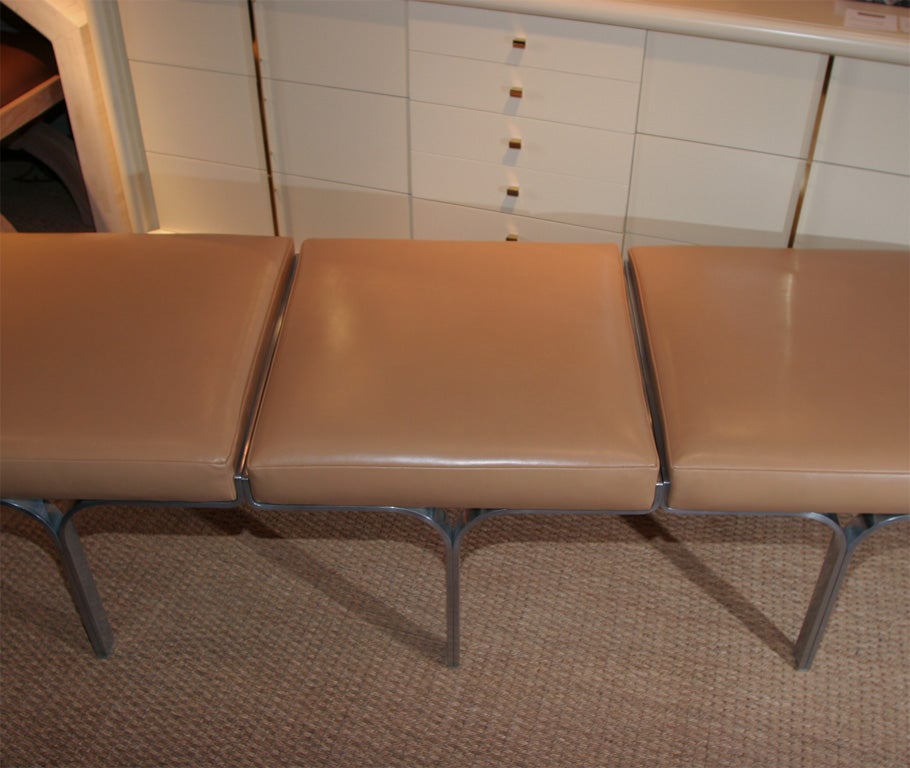 Leather And Aluminum Three Seater 