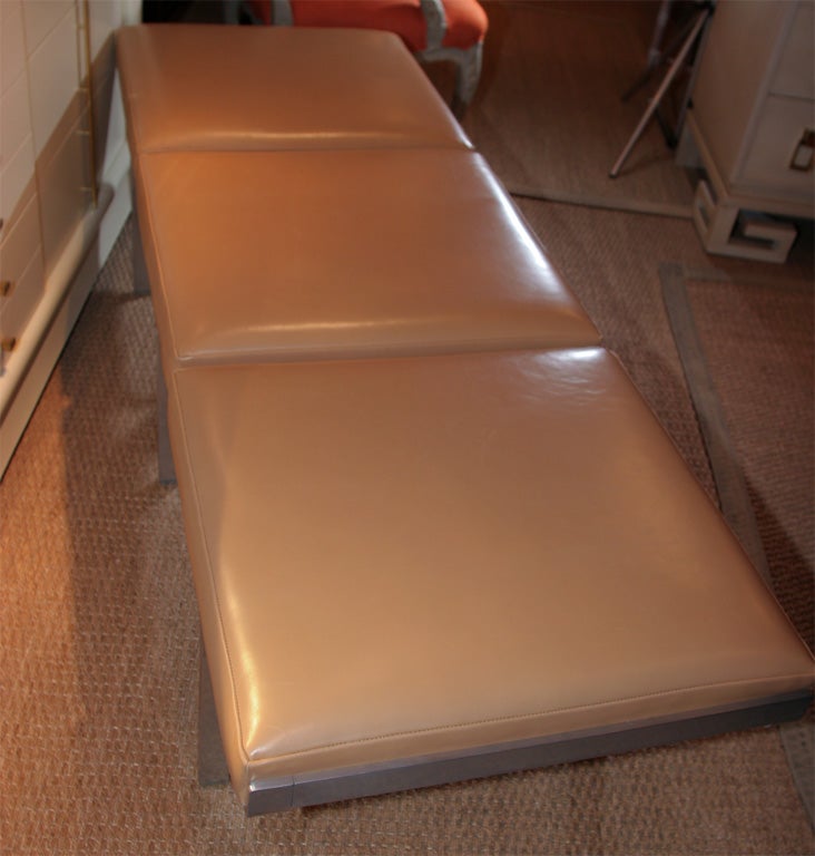 Mid-20th Century Leather And Aluminum Three Seater 
