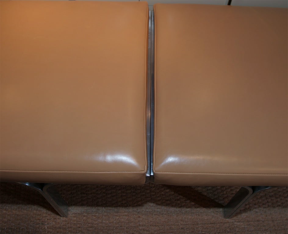 Leather And Aluminum Three Seater 