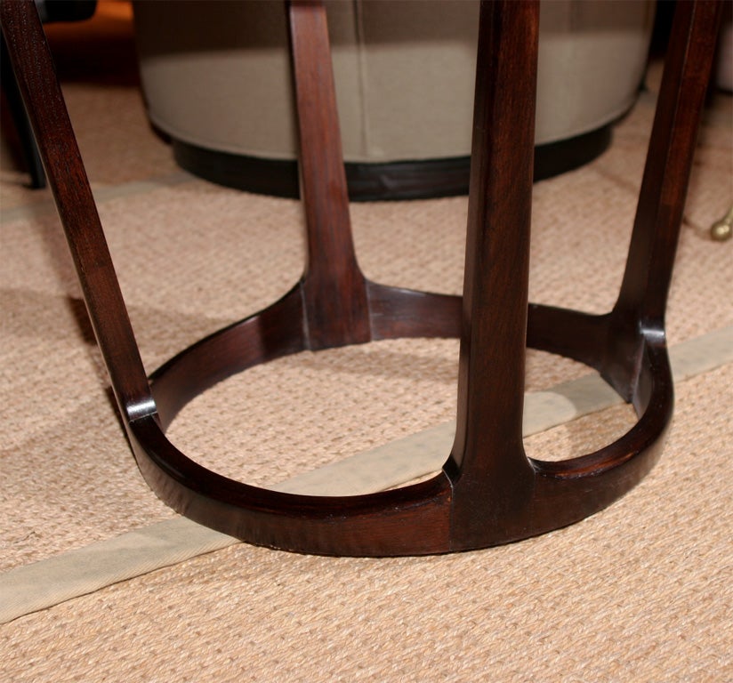 Walnut Round side table by Lane