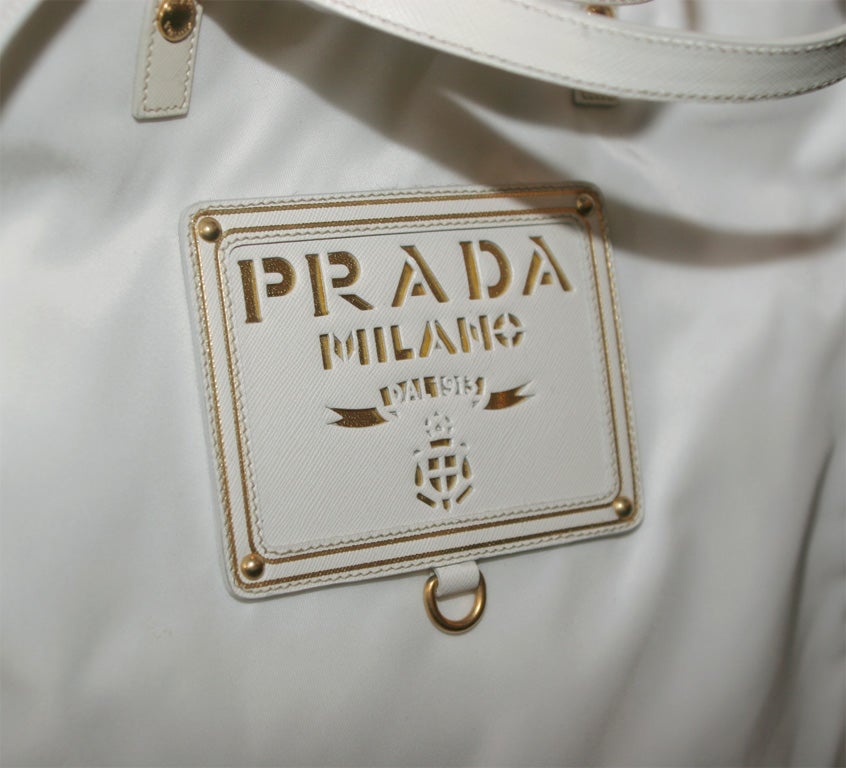 Prada Leather and Canvas Hand/Shoulder Bag