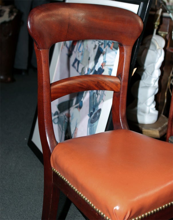 American Set of Four 19thc Mahogany Regency Chairs