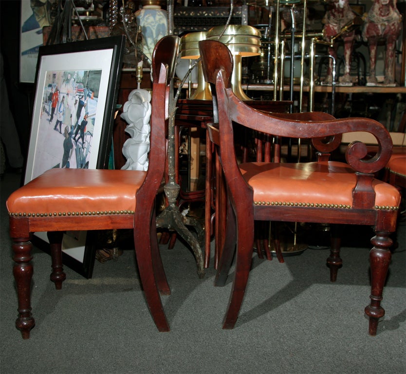 Set of Four 19thc Mahogany Regency Chairs 1