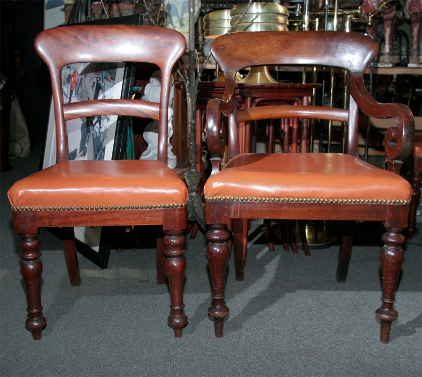 Set of Four 19thc Mahogany Regency Chairs 3