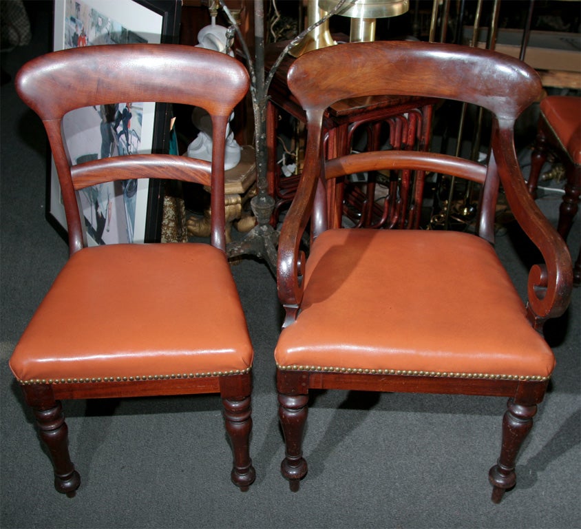 Set of Four 19thc Mahogany Regency Chairs 4