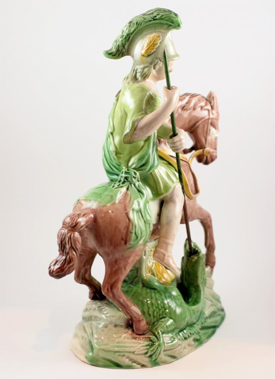 Ralph Wood Pottery St. George And The Dragon In Good Condition For Sale In New York, NY