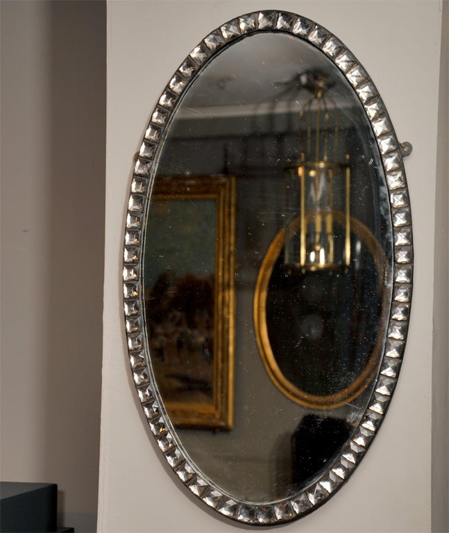 An Irish clear studded mirror In Good Condition In New York, NY