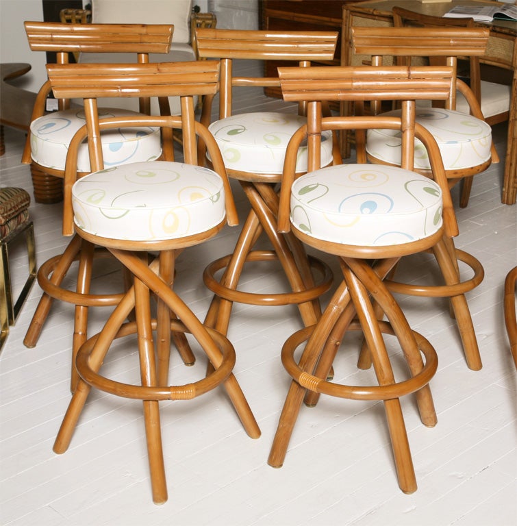 Vintage Rattan Bar Stools
