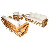 Paul Frankl Style Rattan Living Room Suite