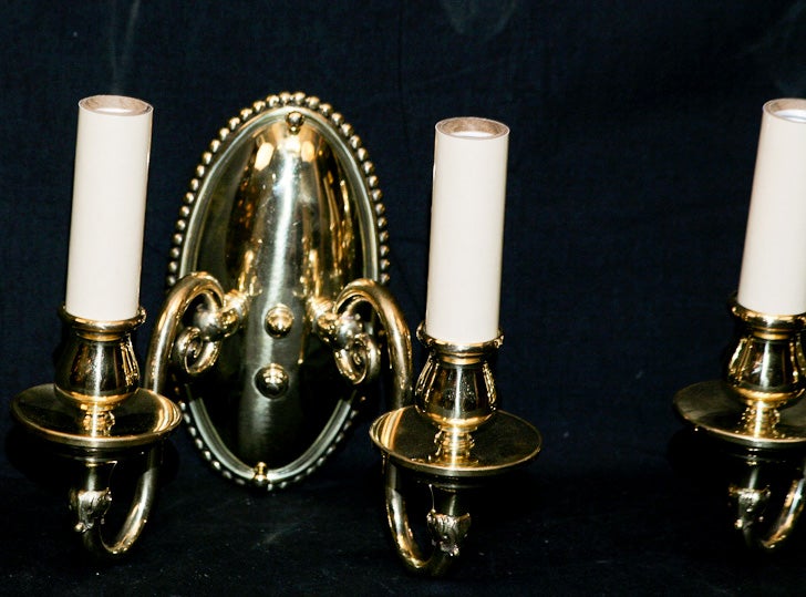 Two Arm Cast Brass Wall Light