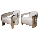 Vintage AMAZING KRVECK AND SEXTON ATT STAINLESS STEEL LOUNGE CHAIRS