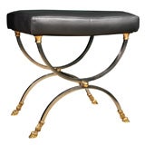 Mixed Metal Bench with Claw Feet by Maison Jansen, French 1960s