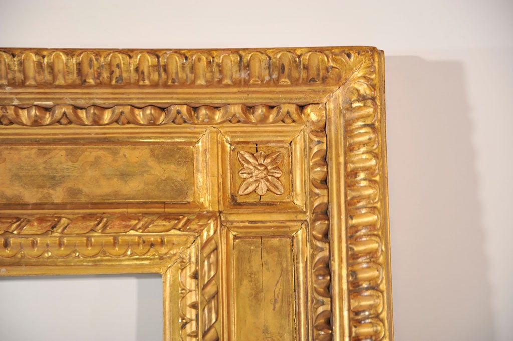 Hand-Carved Mid 19th century American Picture Frame For Sale