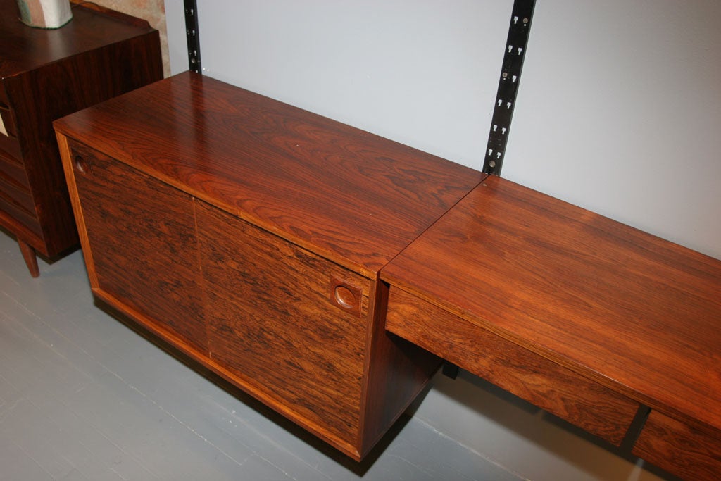 Danish Modern 3-Section Rosewood Wall Unit 3