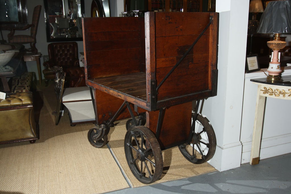 19th Century Wooden Factory Cart For Sale