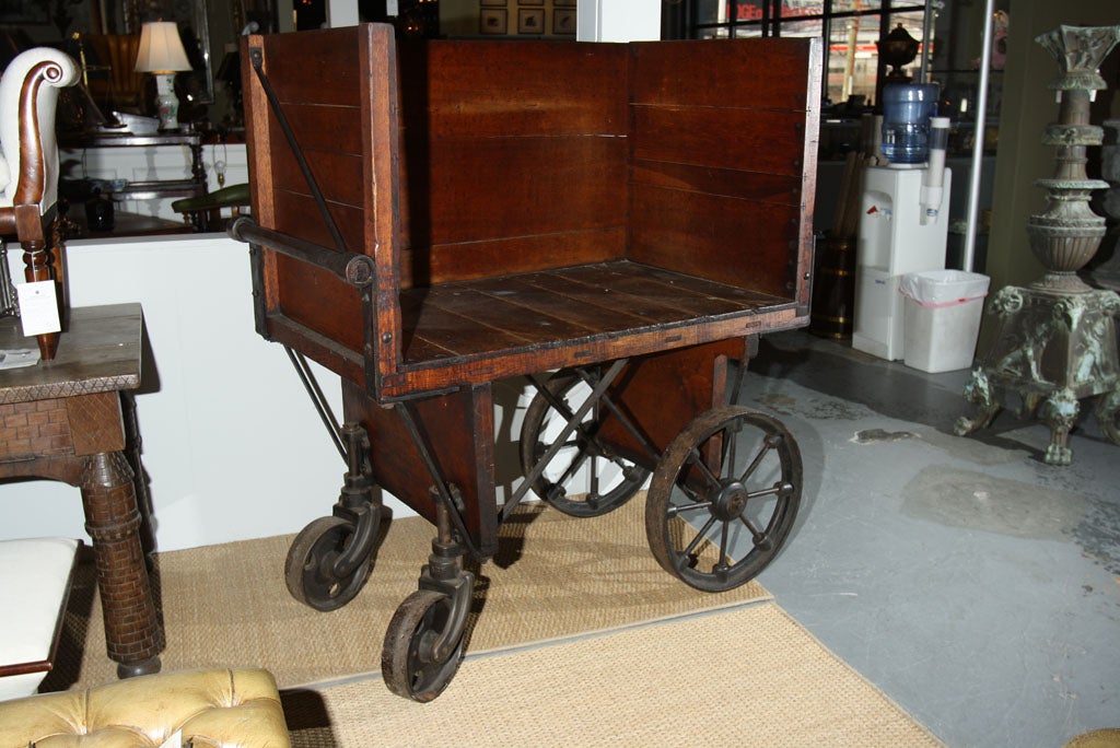 Wooden Factory Cart For Sale 1