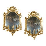 Antique Rococo Style Girondole Mirrors