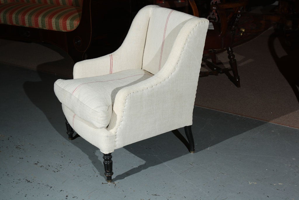 English Pair of Regency Upholstered Armchairs For Sale