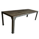 Oak and Steel Table
