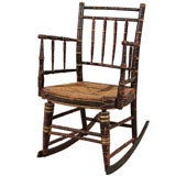 Antique Sheraton Faux Bamboo Child's Rocker