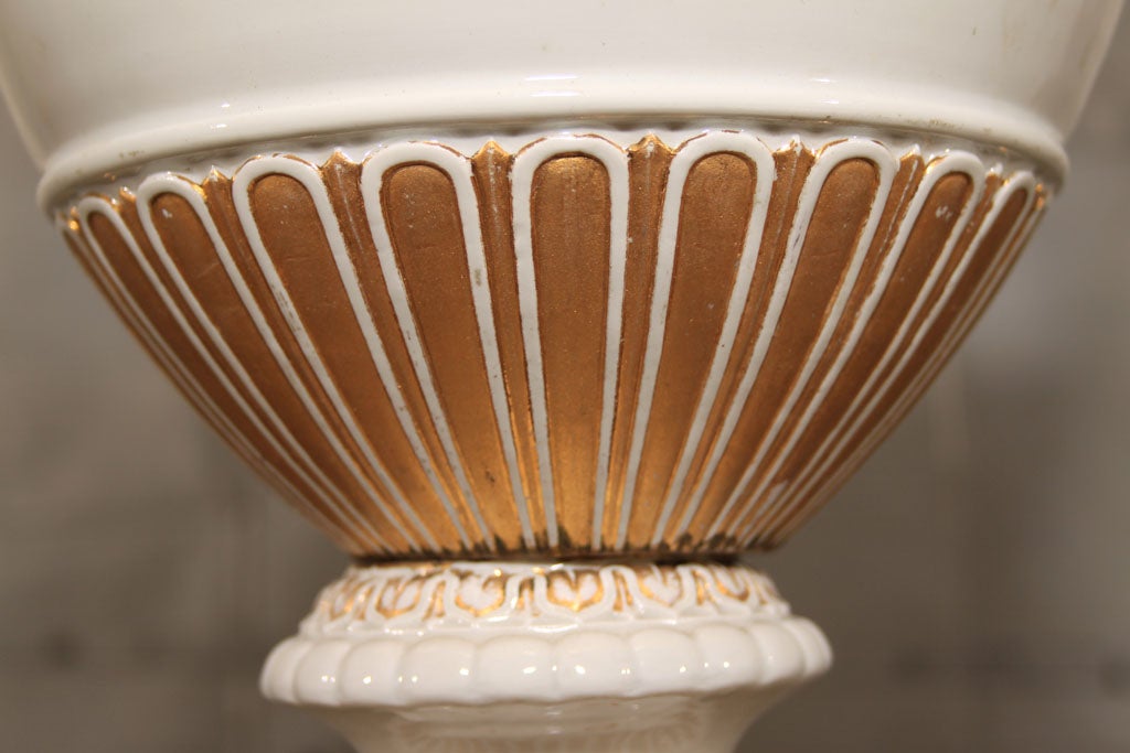 19th Century Meissen Porcelain Snake Handled Lamp For Sale 1