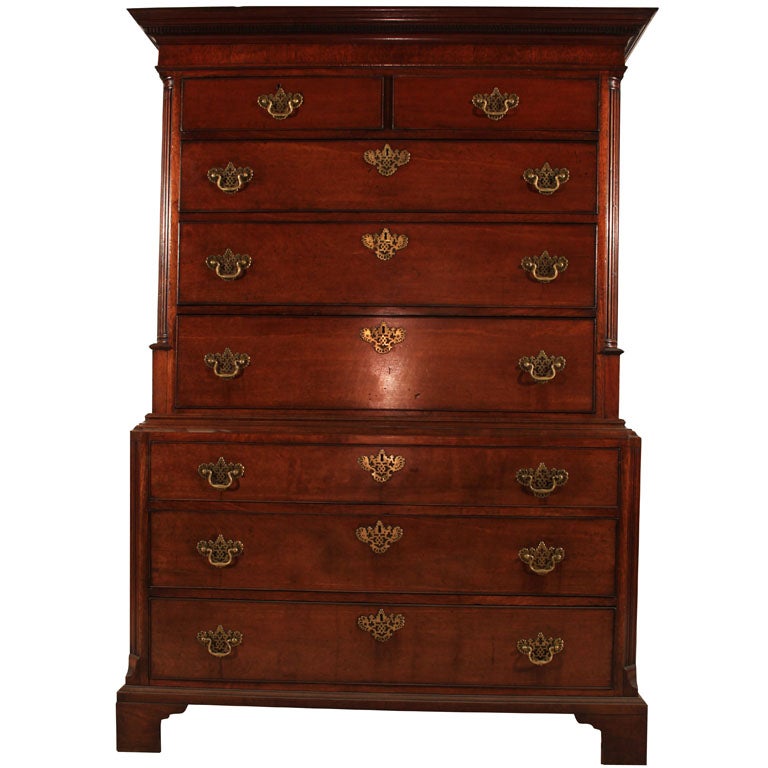 18th Century English Walnut Chest-on-Chest