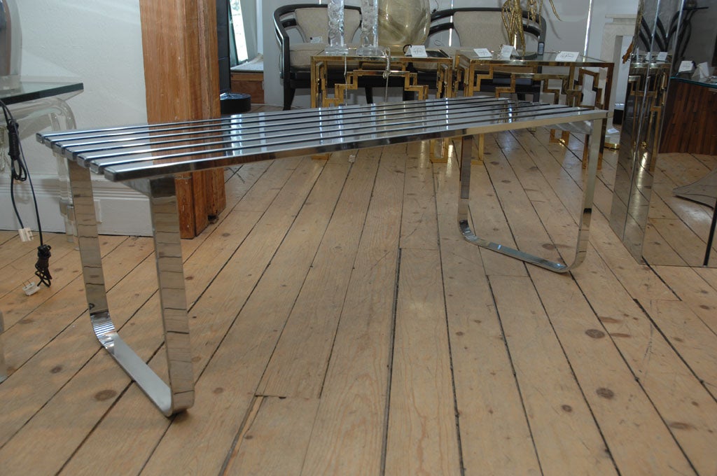 Chrome Slat Bench