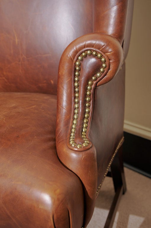 Provincial design.  Copy of a circa 1750 Chippendale chair.  French welt seat.