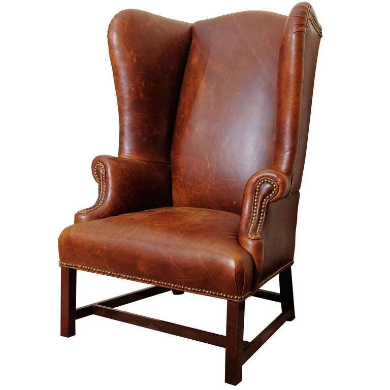 Georgian Style Wing Chair in Leather