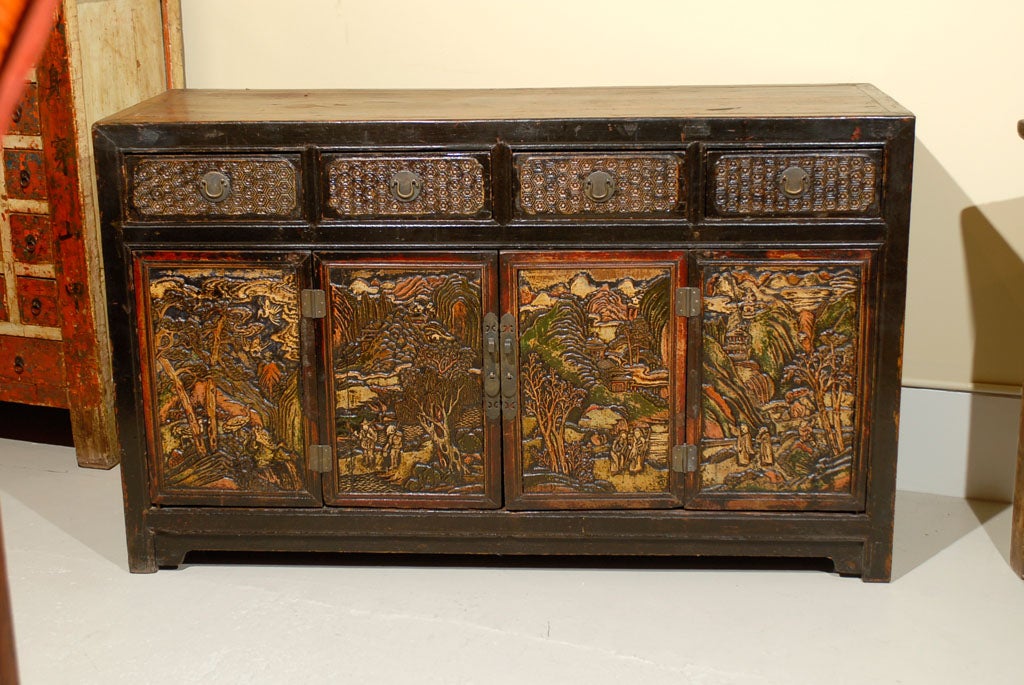 18th Century and Earlier Exquisite Mongolian Cabinet For Sale