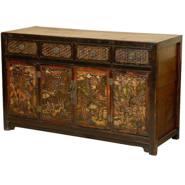 Exquisite Mongolian Cabinet For Sale