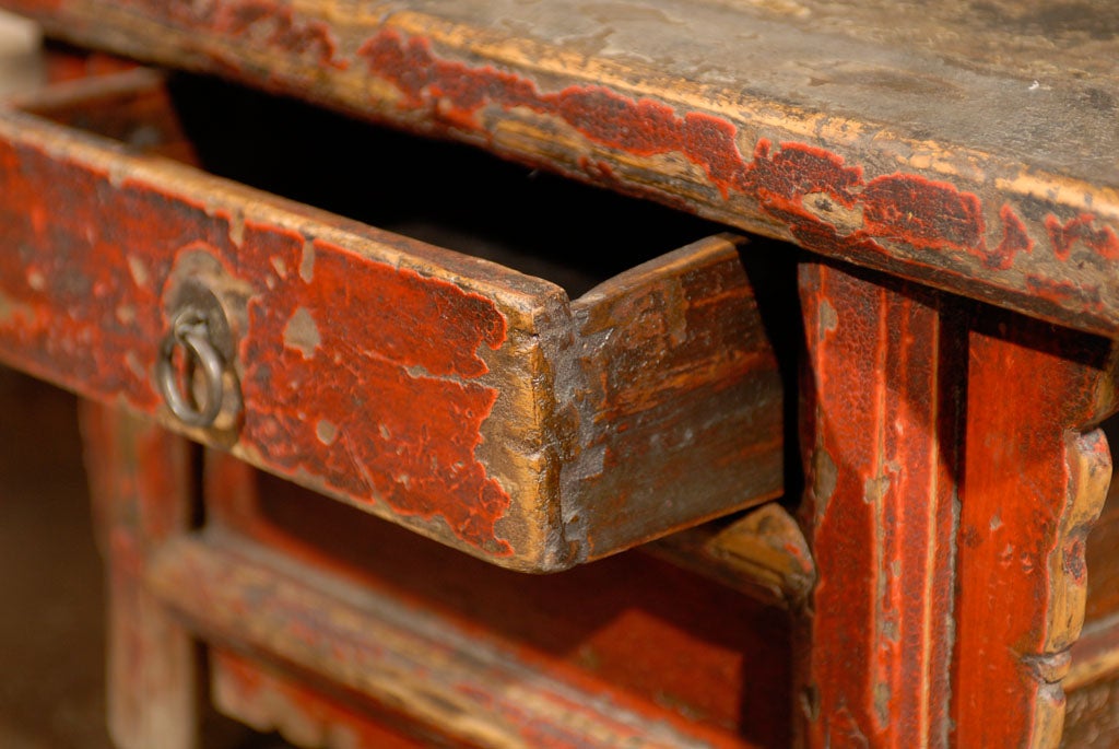 Wood Red Lacquer Scholars Box For Sale