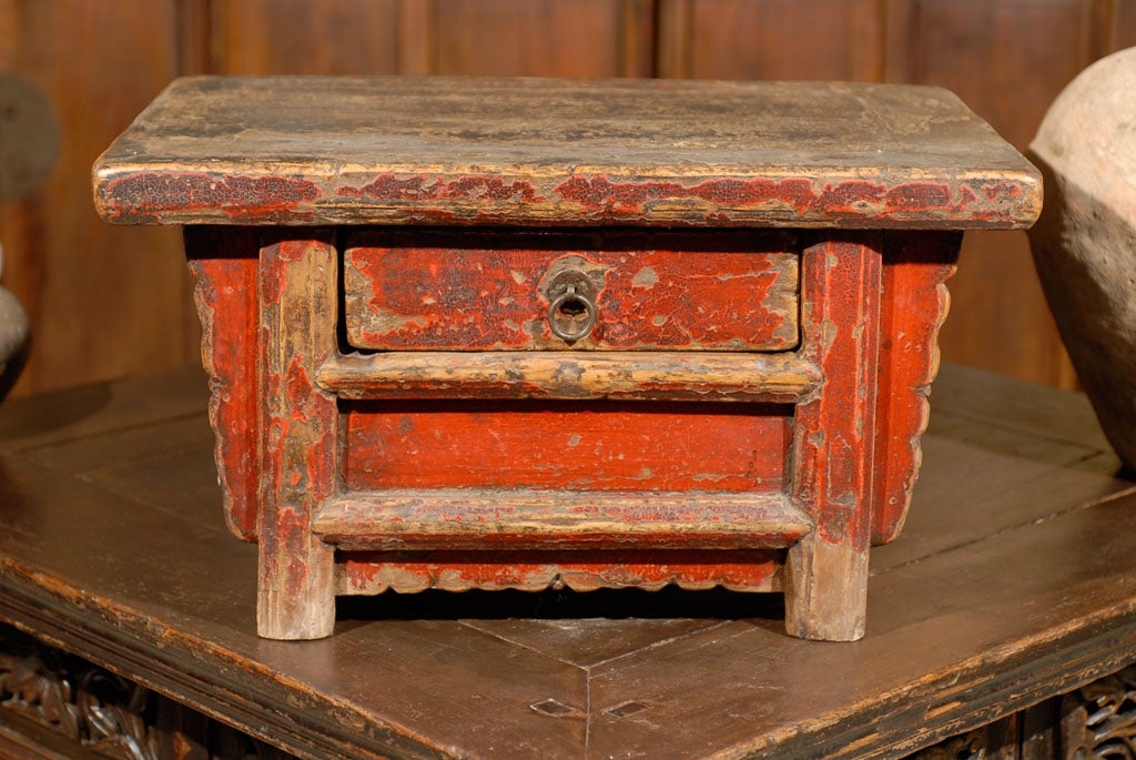 Red Lacquer Scholars Box For Sale 2