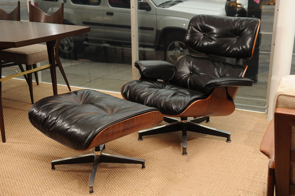 Charles Eames design for Herman Miller rosewood 670 and 671 lounge chair and ottoman. Excellent original condition.