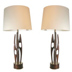 A Pair of  Sculptural Table Lamps